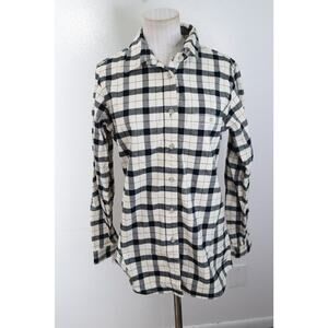 Filson Alakan Guide Shirt Mens Medium Black White Plaid Button Down Flannel